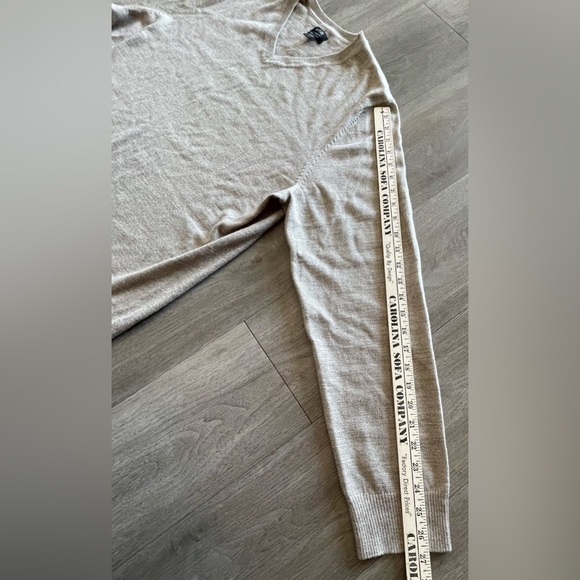 Apt 9 Merino Wool Blend Oatmeal Gray Long Sleeve V Neck Sweater Men’s XXL Tall - Picture 9 of 10